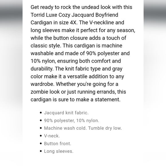 Torrid Size 4 Cardigan - Picture 3 of 4